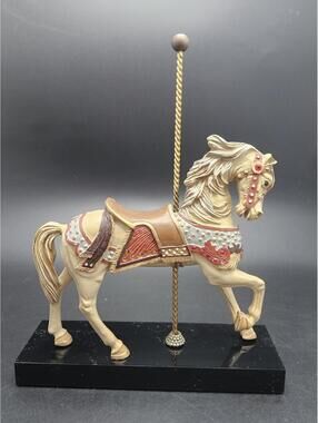 Bejeweled Prancer 1984 Hamilton Collection Carousel Horse READ Chipped Ear